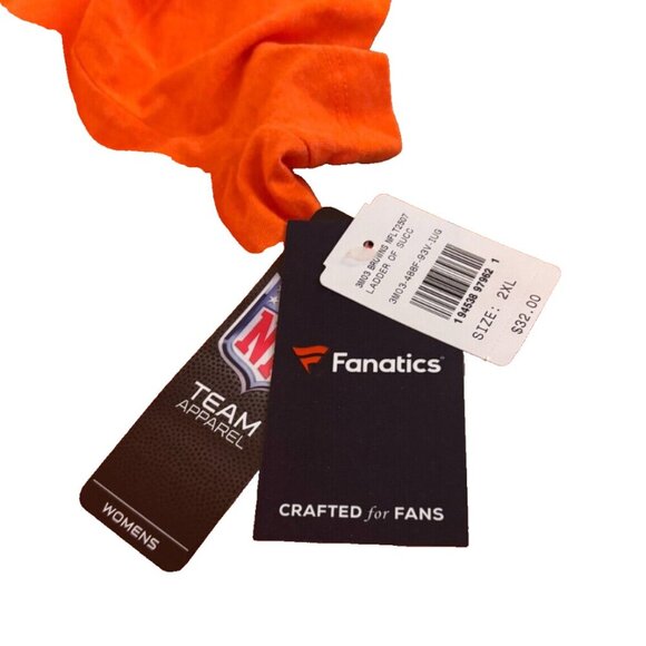 Women's Cleveland Browns Football Ladies V-neck Shirt Size XXL - New with Tags - Picture 4 of 5